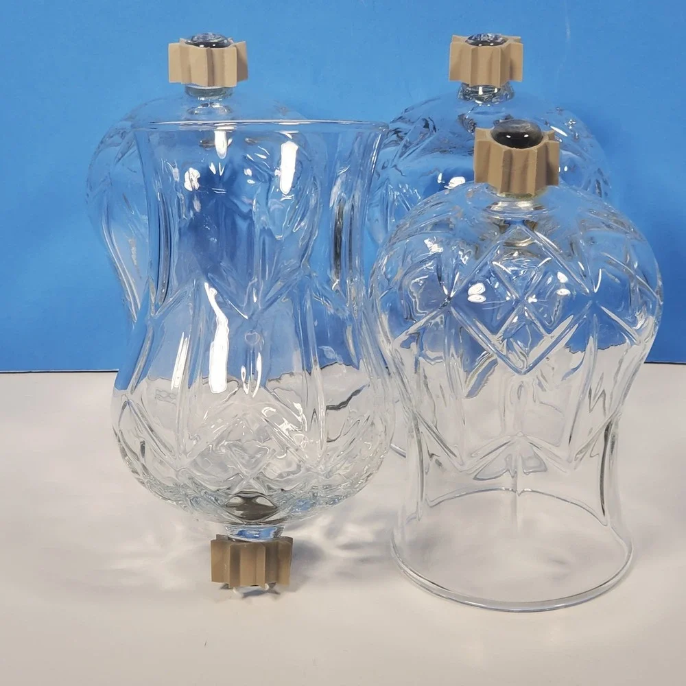 Vintage Votive Cups Ridged Glass Peg Candles Home Interiors Quantity of 4 -B14